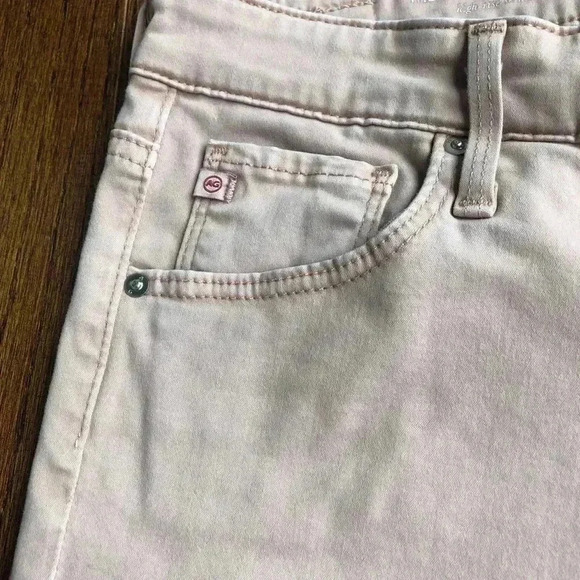 AG Adriano Goldschmied The Farrah High-Rise Skinny Ankle Jean-Size 28R-Blush - Picture 6 of 14